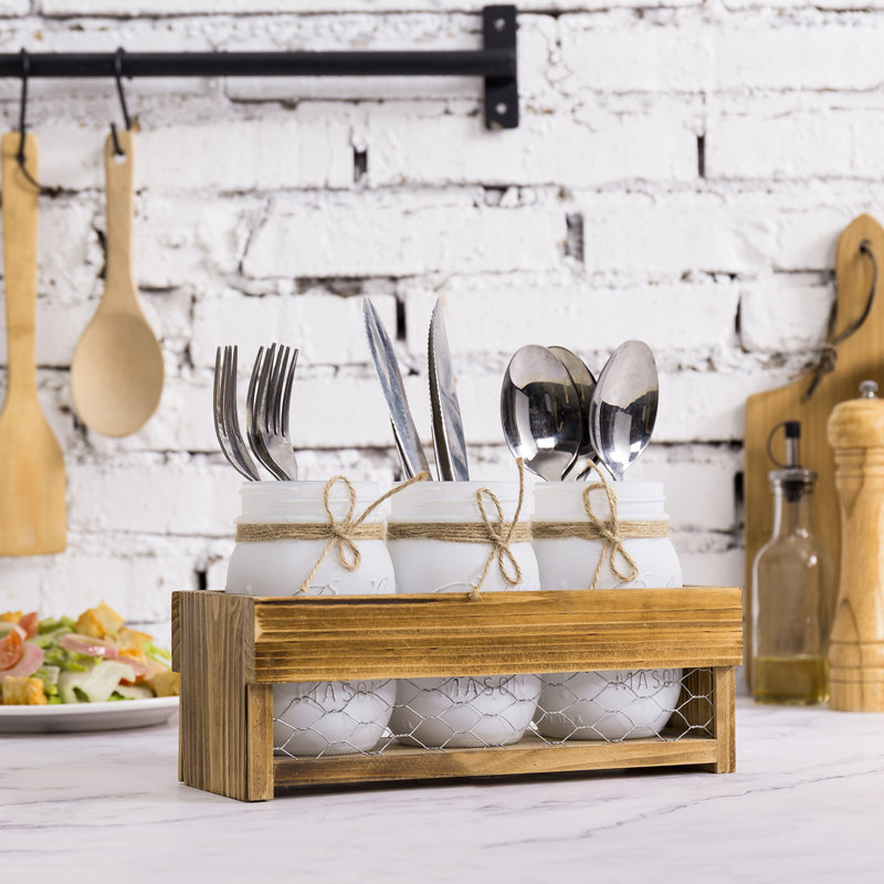 Gracie Oaks Kitchen Utensil Holder Flatware Caddy Wayfair